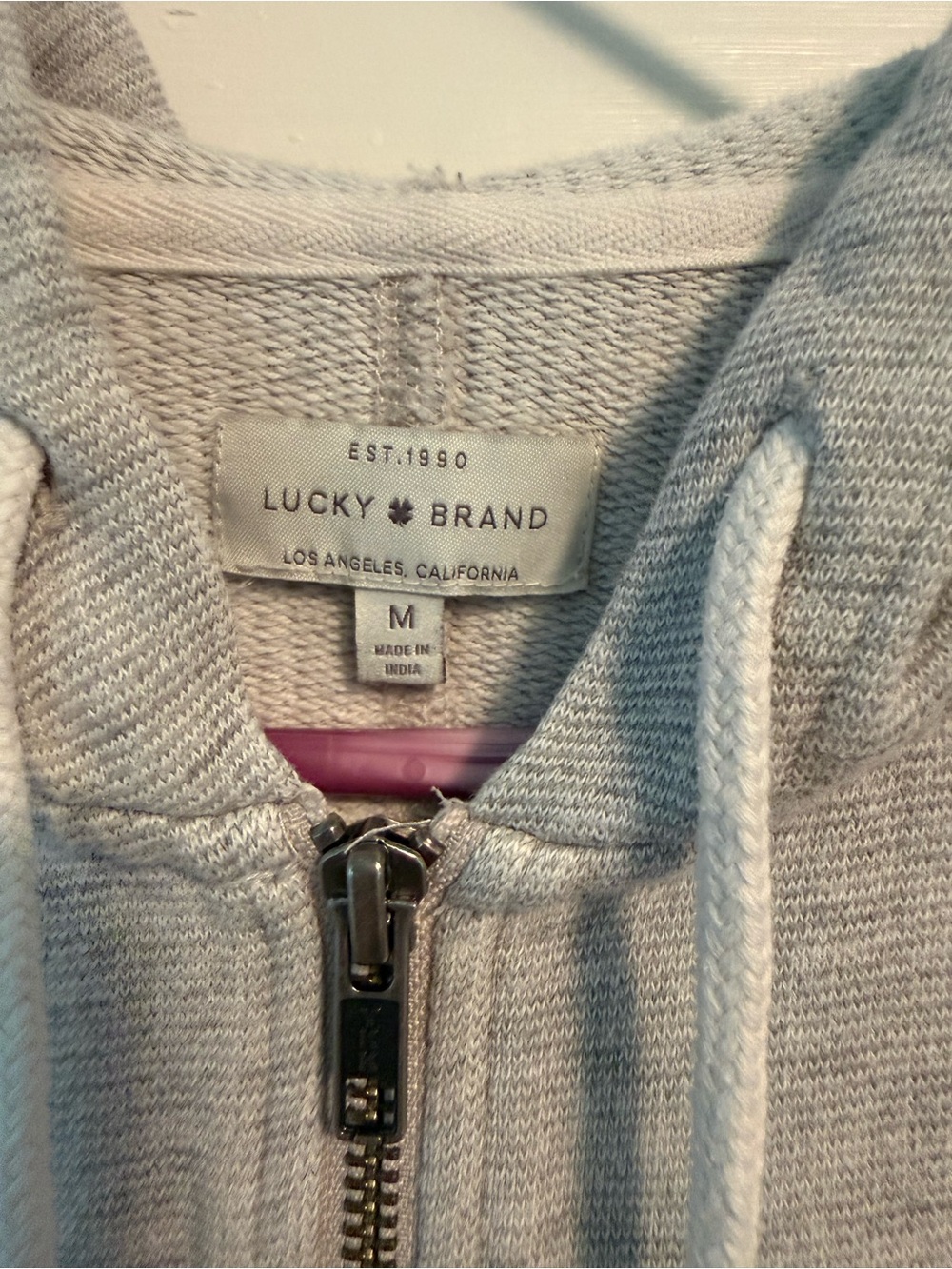Lucky Brand | Gray Zip-Up Hoodie Sweatshirt Size Medium - Picture 5 of 6